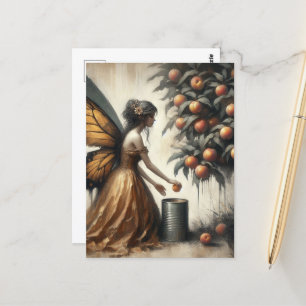 Fairy Putting Paches in einer Dose Postkarte