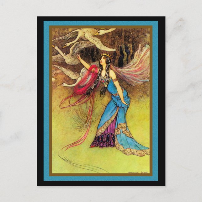 Fairy Queen and Birds Postkarte (Vorderseite)