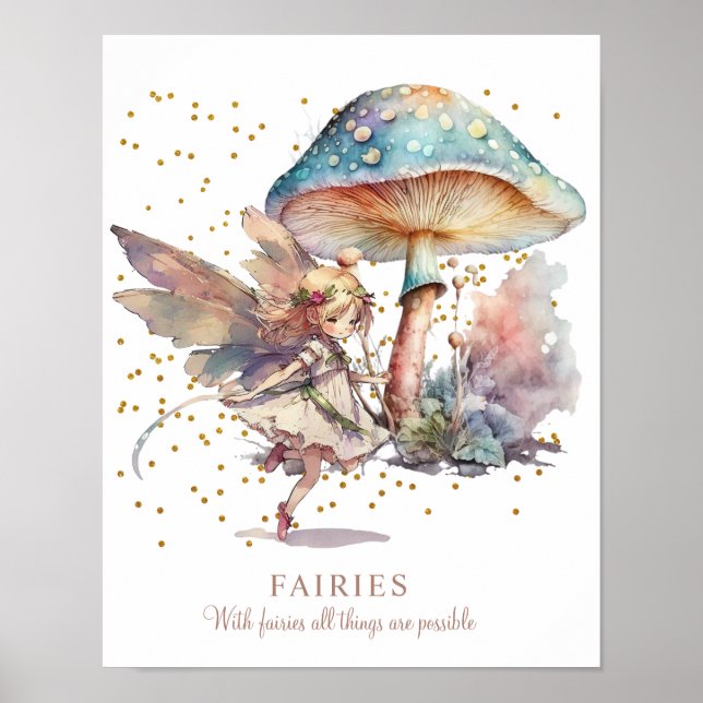 Fairy Quote Girl's Room Poster (Vorne)