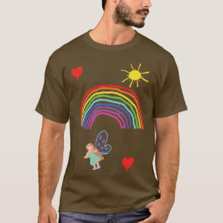 Fairy Rainbow Sun und Heartsby Lara T-Shirt