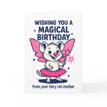 Fairy Rat Mutter Geburtstagskarte: Lustige rosa Ti