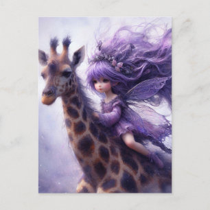 Fairy Rides a Giraffe Postkarte
