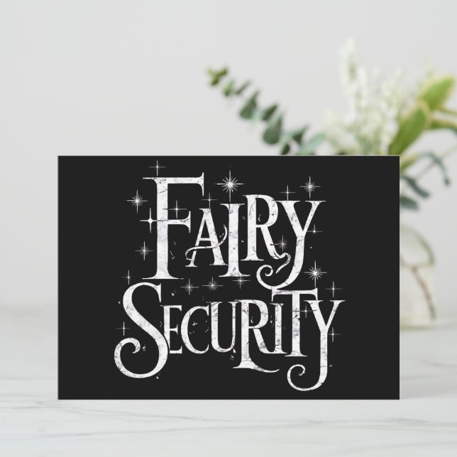 Fairy Security Funny Halloween-Kostüm Einladung (Stehend Vorderseite)