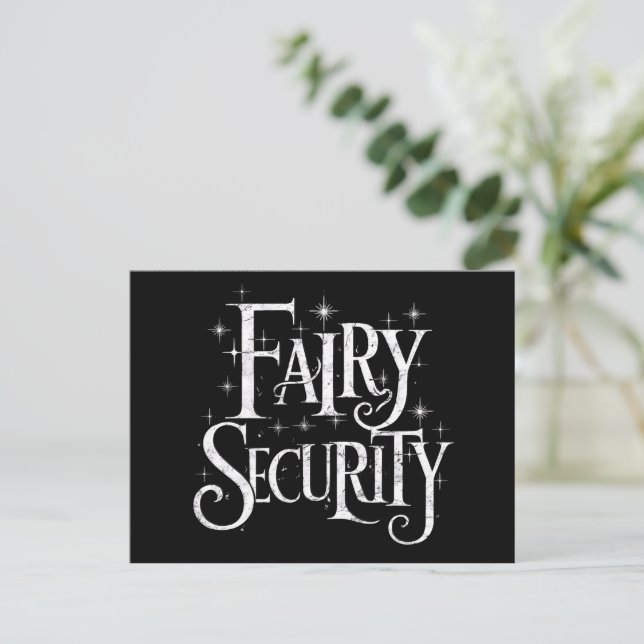 Fairy Security Funny Halloween-Kostüm Postkarte (Stehend Vorderseite)