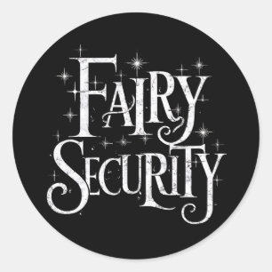 Fairy Security Funny Halloween-Kostüm Runder Aufkleber