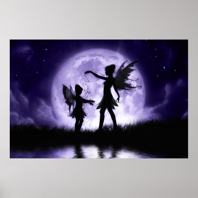Fairy Sisters Canvas Print von Julie Fain Poster (Vorne)