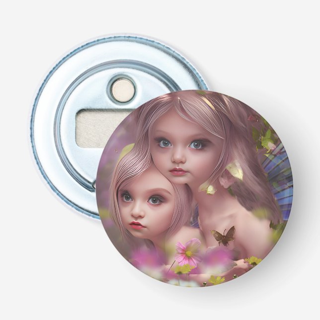 Fairy Sisters Unter den Blume im Wald Flaschenöffner (Vorderseite)