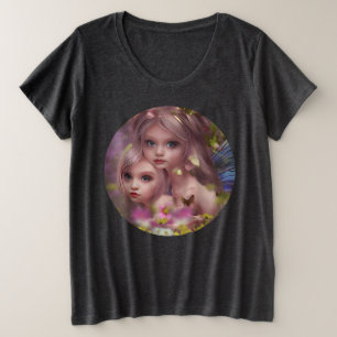 Fairy Sisters Unter den Blume im Wald Große Größe T-Shirt