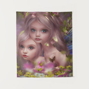 Fairy Sisters Unter den Blume im Wald Wandteppich