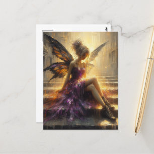 Fairy Sitting auf Schritten Postkarte