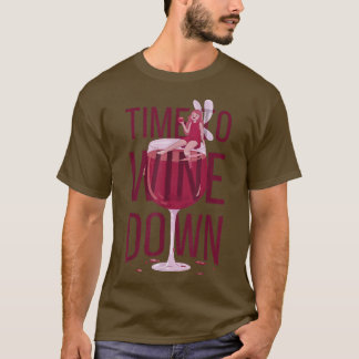 Fairy sitzt auf Weinglas Zeit zum Wein Funny d T-Shirt