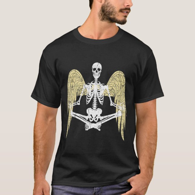 Fairy Skeleton Dark Goth Aesthetic Yoga Meditation T-Shirt (Vorderseite)