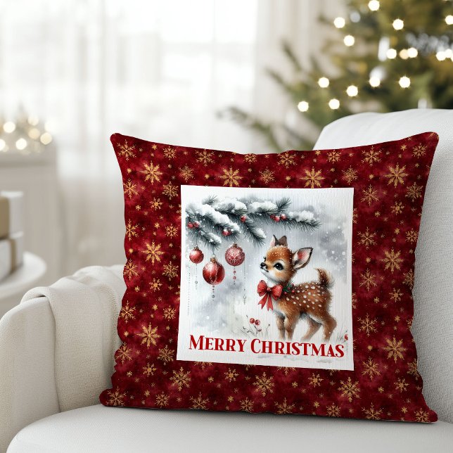 Fairy snowy forest baby deer cozy kids room decor kissen (Fairy snowy forest baby deer cozy kids room decor)