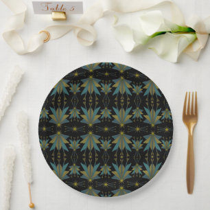 Fairy Stars Black 9" Papierplatte Pappteller