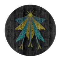 Fairy Stars Black Glass Cutting Board