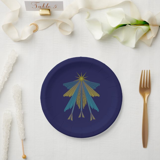 Fairy Stars Navy 7" Papierplatte Pappteller (Hochzeit)