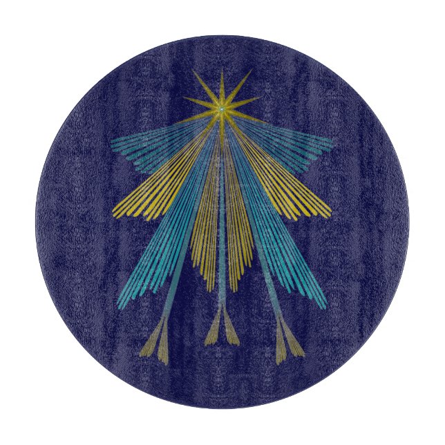 Fairy Stars Navy Glas Cutting Board Schneidebrett (Vorderseite)