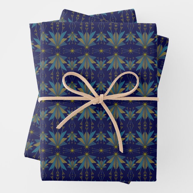 Fairy Stars Navy Wrapping Paper Geschenkpapier Set (Beispiel)