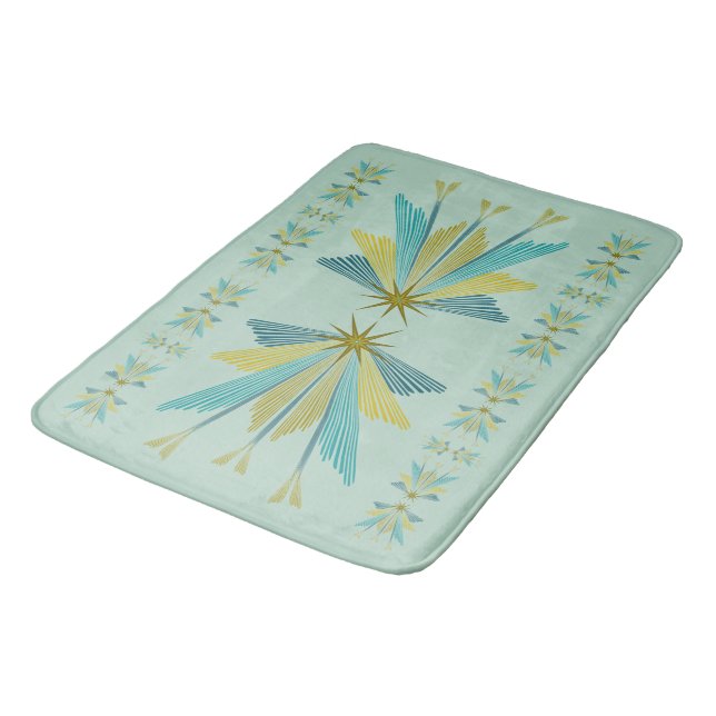 Fairy Stars Pistachio Bath Mat Badematte (Schrägansicht)