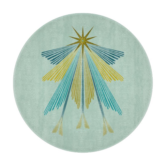 Fairy Stars Pistachio Glas Cutting Board Schneidebrett (Vorderseite)