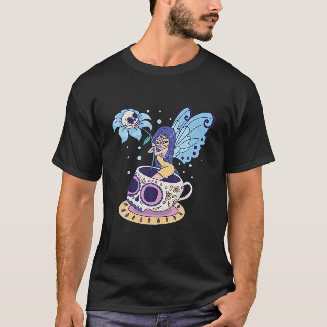 Fairy Sugar Skull Tasse Butterfly Tee Papa Hexe Ma (Vorderseite)