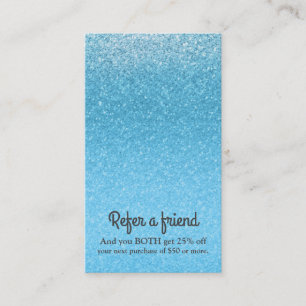 Fairy Tale Blue Glitzer Glam Sparkle Chic Glitzy Empfehlungskarte