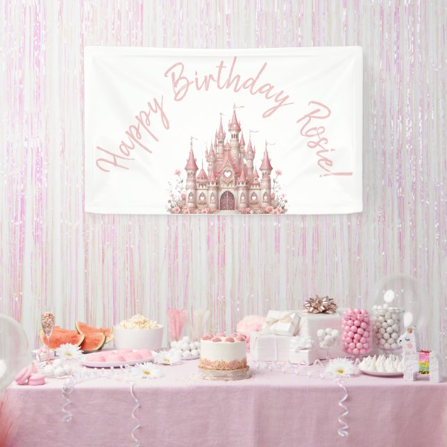 Fairy Tale Burg Girl del Malcantone Personalisiert Banner (Party)