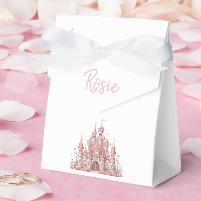 Fairy Tale Burg Girl Pink Personalisiert Gefallen  Geschenkschachtel (Hochzeit)