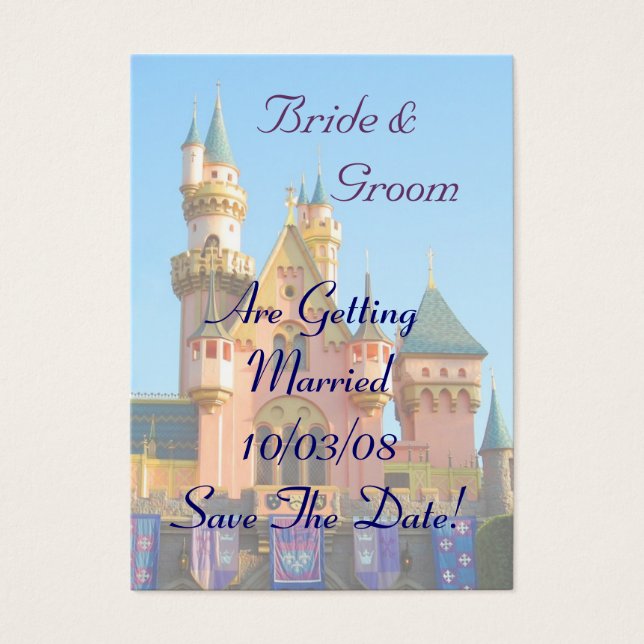 Fairy Tale Burg Save the Date Karte (Vorderseite)