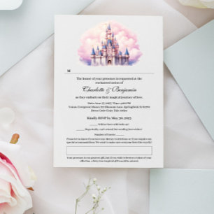 Fairy Tale Castle Thema Hochzeit RSVP Karte