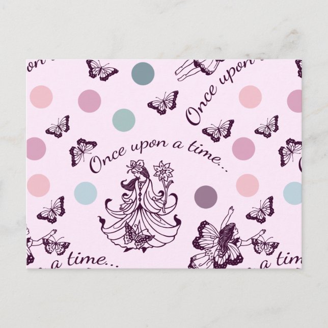 Fairy Tale einmal mit Schmetterlingen Postkarte (Vorderseite)