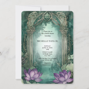 Fairy Tale Enchanted Forest Lotus Floral Bridal Einladung