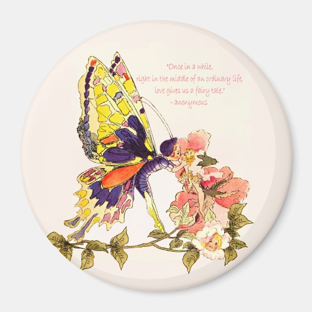 Fairy Tale Kiss Round Magnet (Vorne)