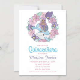 Fairy Tale Mermaid Quinceañera 15. Geburtstag Magneteinladung