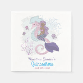 Fairy Tale Mermaid Quinceañera 15. Geburtstag Serviette