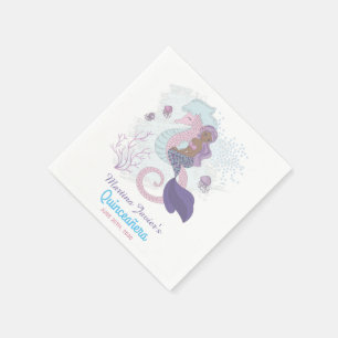 Fairy Tale Mermaid Quinceañera 15. Geburtstag Serviette
