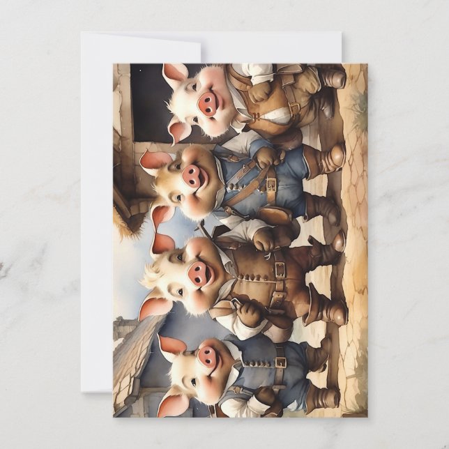 Fairy Tale Pigs Mitteilungskarte (Vorderseite)