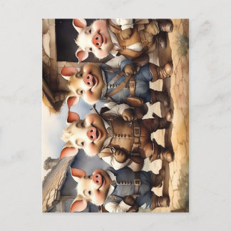 Fairy Tale Pigs Postkarte