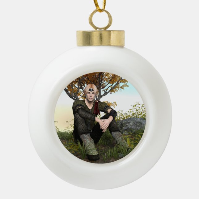 Fairy Tale Prince Keramik Kugel-Ornament (Vorderseite)