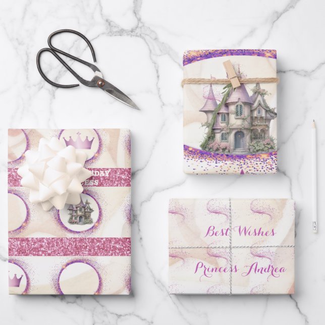 Fairy Tale Princess Birthday Geschenkpapier Set (Vorderseite)
