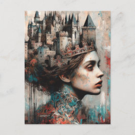 Fairy Tale Queen Casteen auf ihrem Kopf Postkarte
