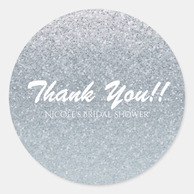 Fairy Tale Silver Glitzer Sparkle Gastgeschenk Gla Runder Aufkleber (Vorderseite)