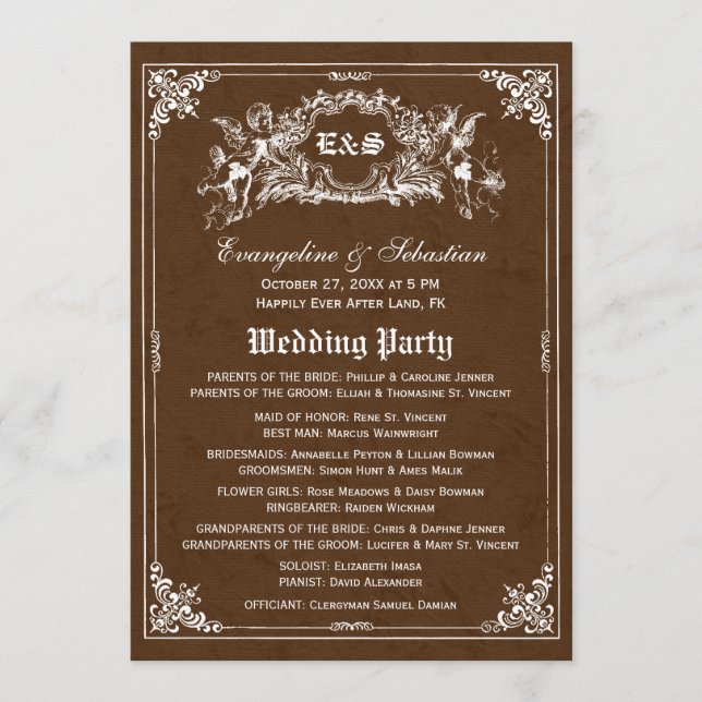 Fairy Tale Storybook Wedding Programs Programm (Vorderseite)