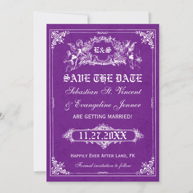 Fairy Tale Storybook Wedding Save the Date Cards (Vorderseite)