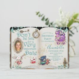 Fairy Tale Thema Alice im Wunderland Foto Mirror Einladung