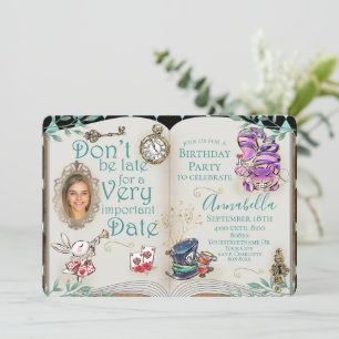 Fairy Tale Thema Alice im Wunderland Foto Mirror Einladung