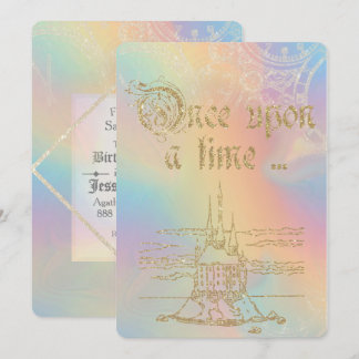 Fairy Tale Themenwelt Goldenes Schloss über Regenb Einladung