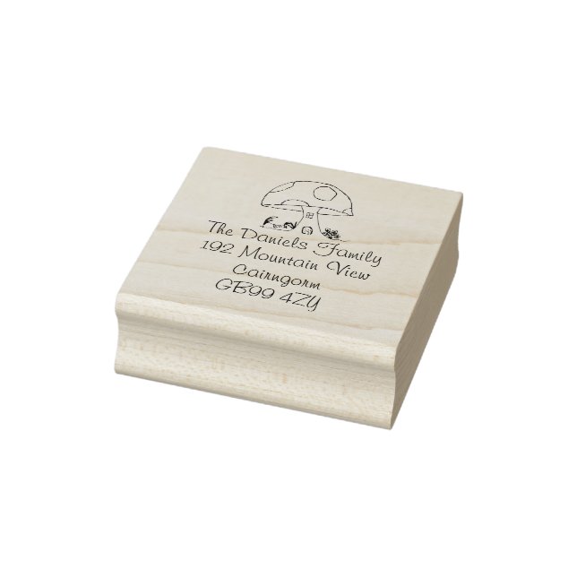 Fairy Tale Toadstool House Address Rubber Briefmar Gummistempel (Stempel)