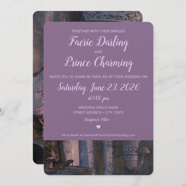 Fairy Tale Wedding Einladung (Vorne/Hinten)