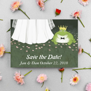 Fairy Tale Wedding Frosch Prince Save the Date Fun Ankündigungspostkarte
